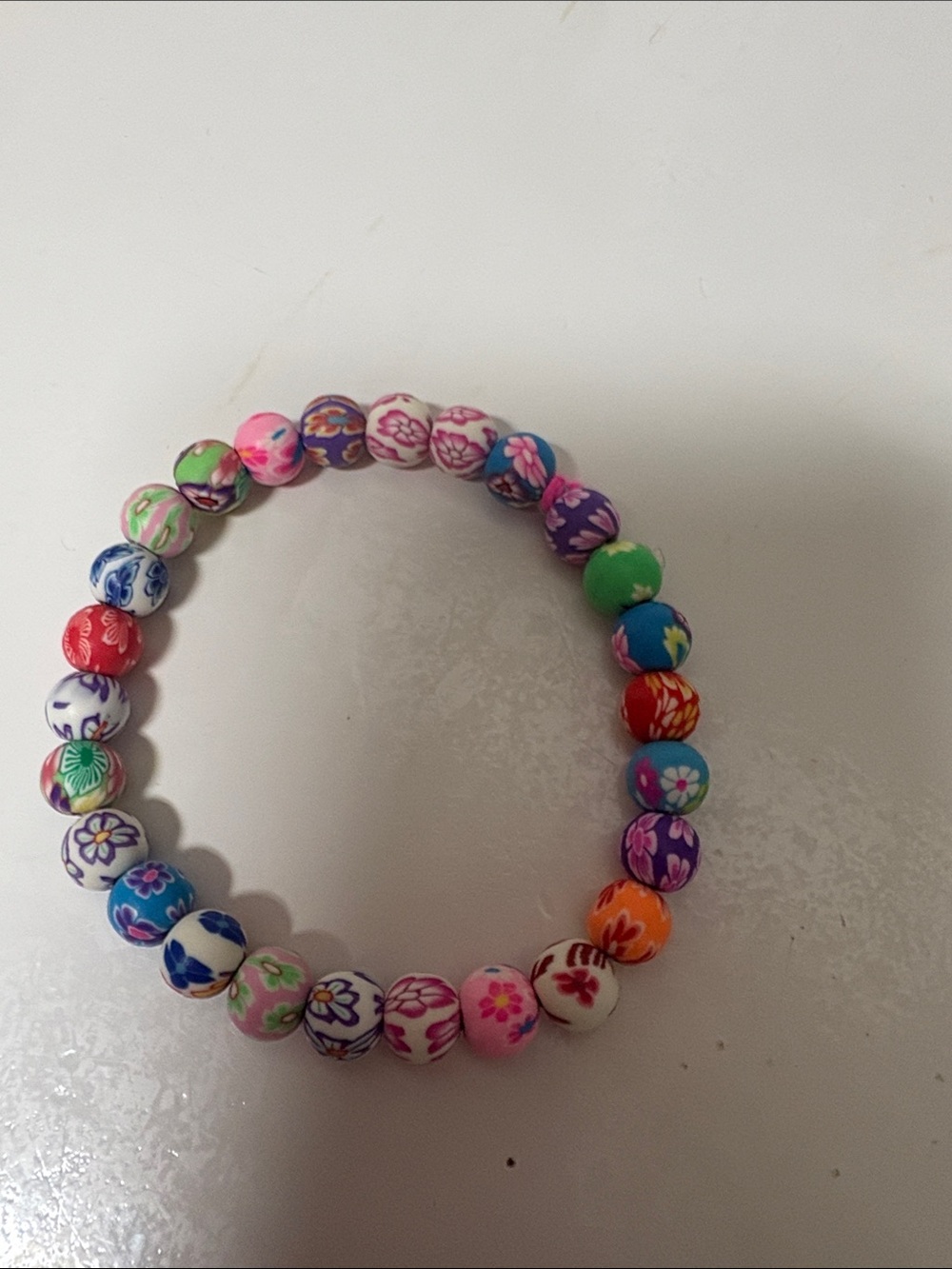 Kids Floral Beaded Stretch Bracelet - Multicolor